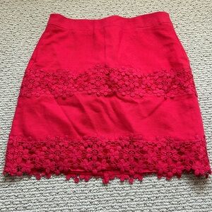 J crew red skirt size 00